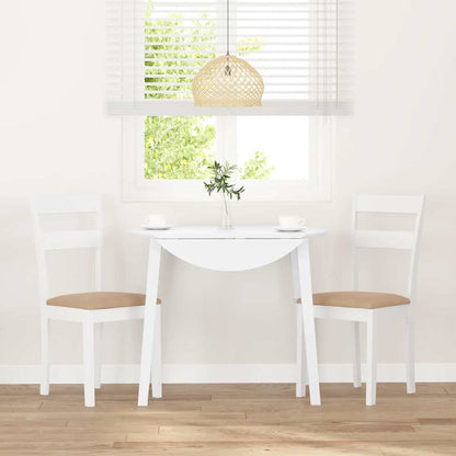 Sedie da Pranzo con Cuscini 2 pz Bianco Legno Massello di Hevea