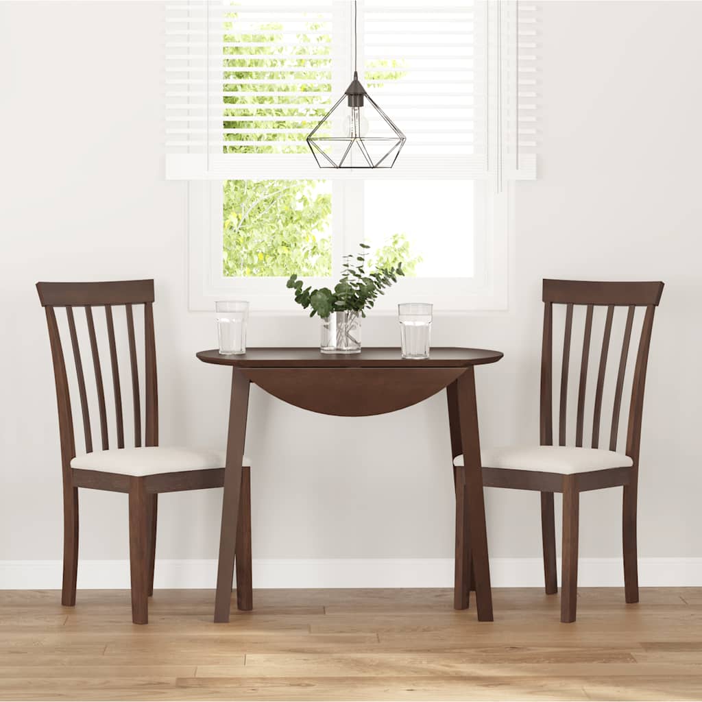 Sedie da Pranzo con Cuscini 2pz Marrone Legno Massello di Hevea
