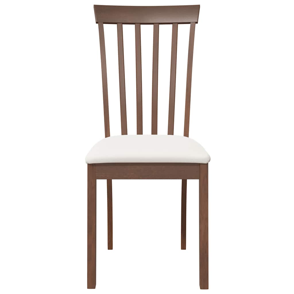 Sedie da Pranzo con Cuscini 2pz Marrone Legno Massello di Hevea