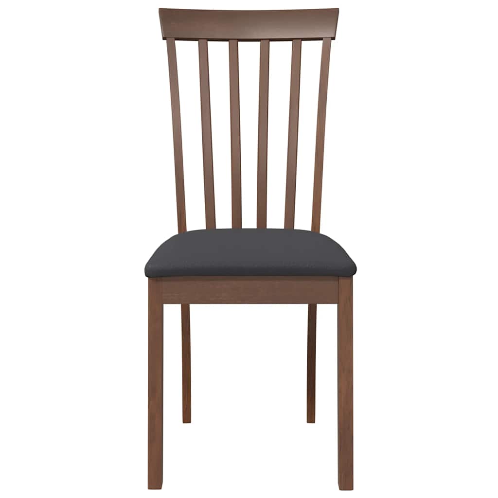 Sedie da Pranzo con Cuscini 2pz Marrone Legno Massello di Hevea
