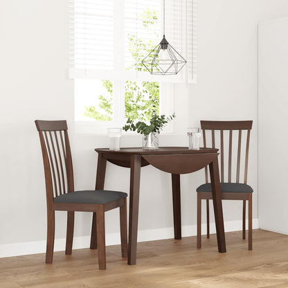 Sedie da Pranzo con Cuscini 2pz Marrone Legno Massello di Hevea