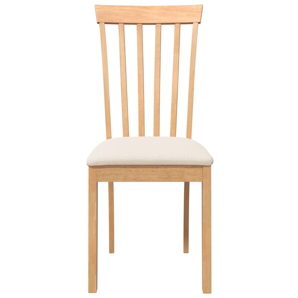 Sedie da Pranzo con Cuscini 2 pz Naturale Legno Massello Hevea