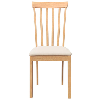 Sedie da Pranzo con Cuscini 2 pz Naturale Legno Massello Hevea