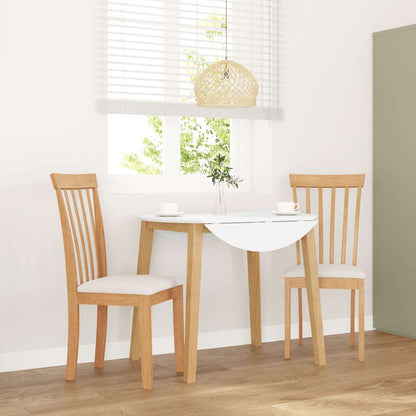 Sedie da Pranzo con Cuscini 2 pz Naturale Legno Massello Hevea
