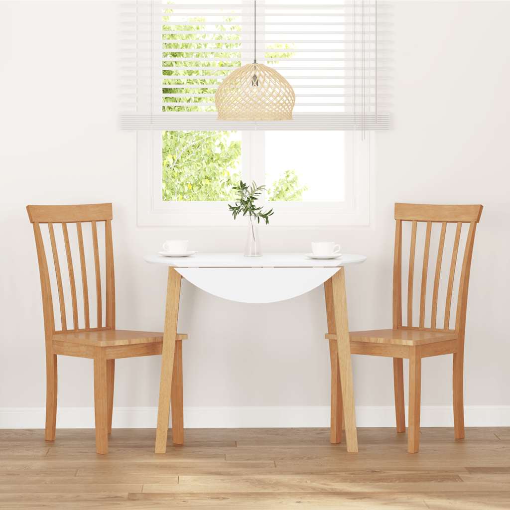 Sedie da Pranzo 2 pz Naturale in Legno Massello di Hevea