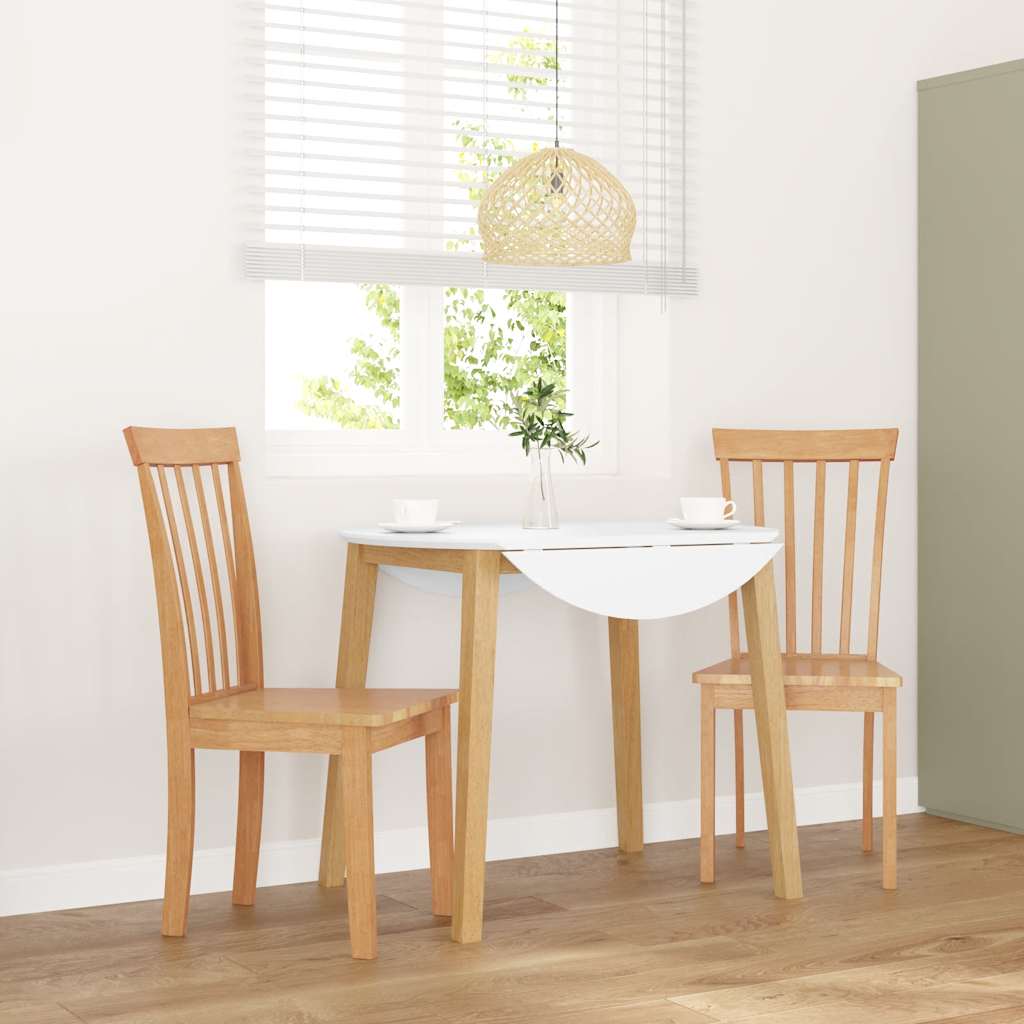 Sedie da Pranzo 2 pz Naturale in Legno Massello di Hevea