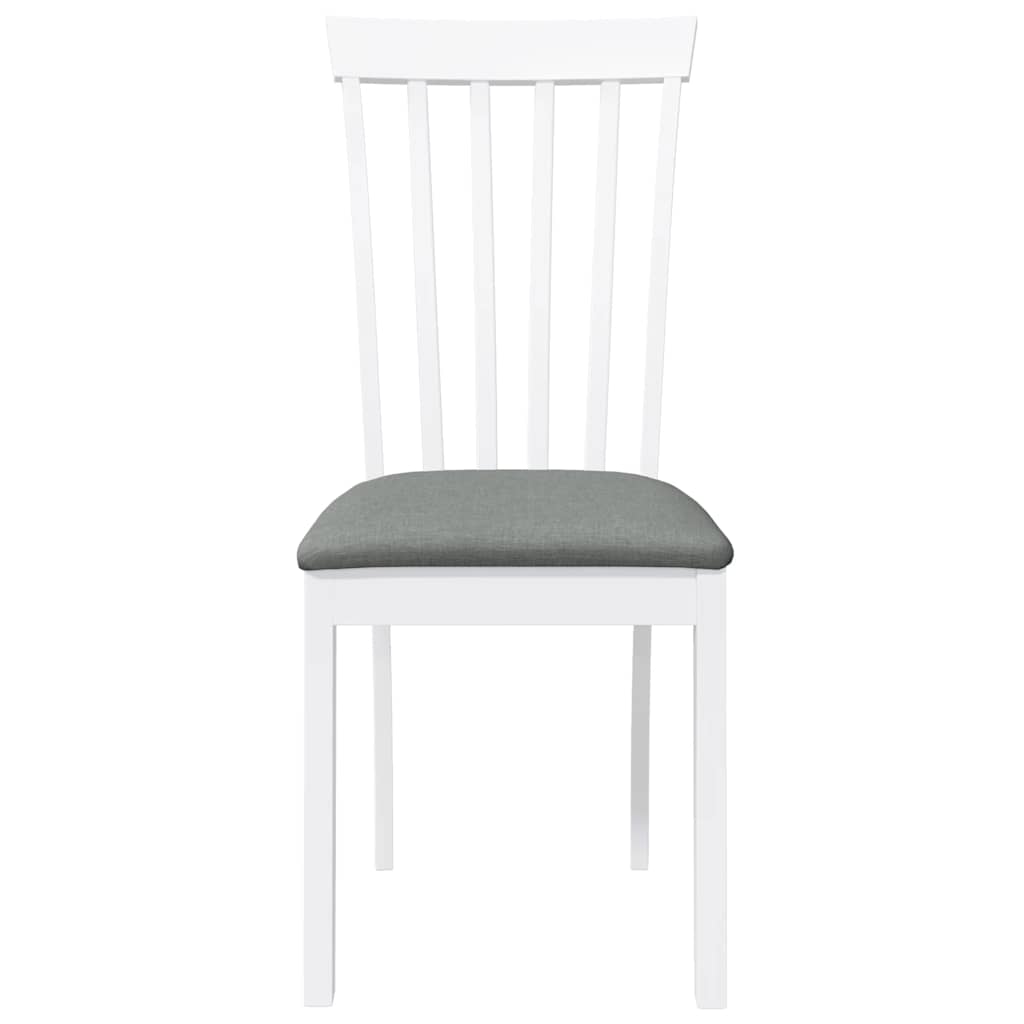 Sedie da Pranzo con Cuscini 2 pz Bianco Legno Massello di Hevea