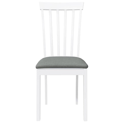 Sedie da Pranzo con Cuscini 2 pz Bianco Legno Massello di Hevea