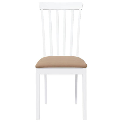 Sedie da Pranzo con Cuscini 2 pz Bianco Legno Massello di Hevea