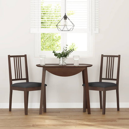 Sedie da Pranzo con Cuscini 2pz Marrone Legno Massello di Hevea