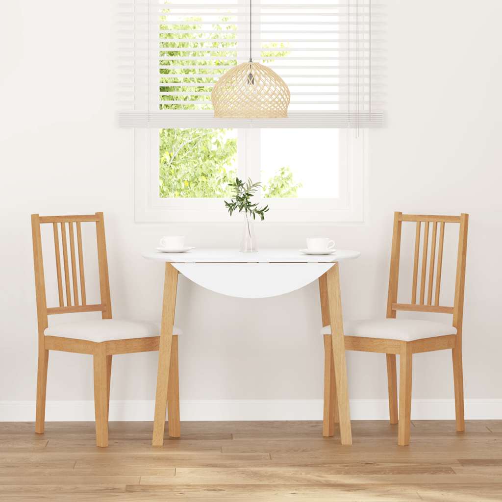 Sedie da Pranzo con Cuscini 2 pz Naturale Legno Massello Hevea