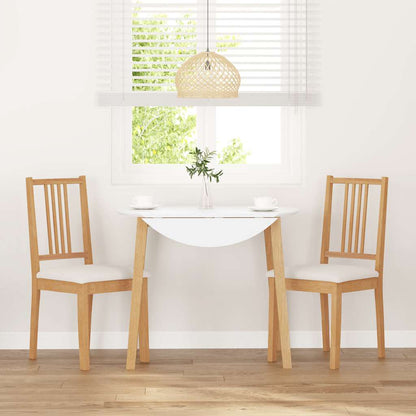 Sedie da Pranzo con Cuscini 2 pz Naturale Legno Massello Hevea