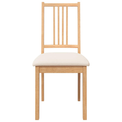 Sedie da Pranzo con Cuscini 2 pz Naturale Legno Massello Hevea
