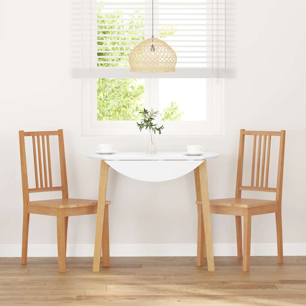 Sedie da Pranzo 2 pz Naturale in Legno Massello di Hevea