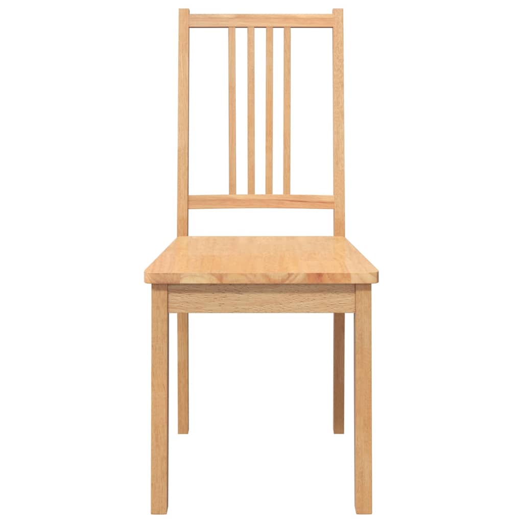 Sedie da Pranzo 2 pz Naturale in Legno Massello di Hevea