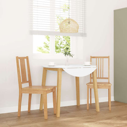 Sedie da Pranzo 2 pz Naturale in Legno Massello di Hevea