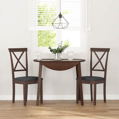 Sedie da Pranzo con Cuscini 2pz Marrone Legno Massello di Hevea