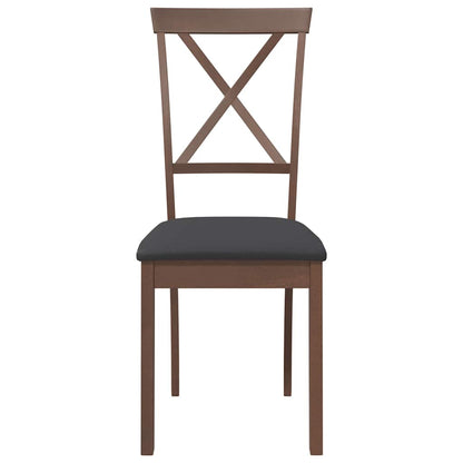Sedie da Pranzo con Cuscini 2pz Marrone Legno Massello di Hevea