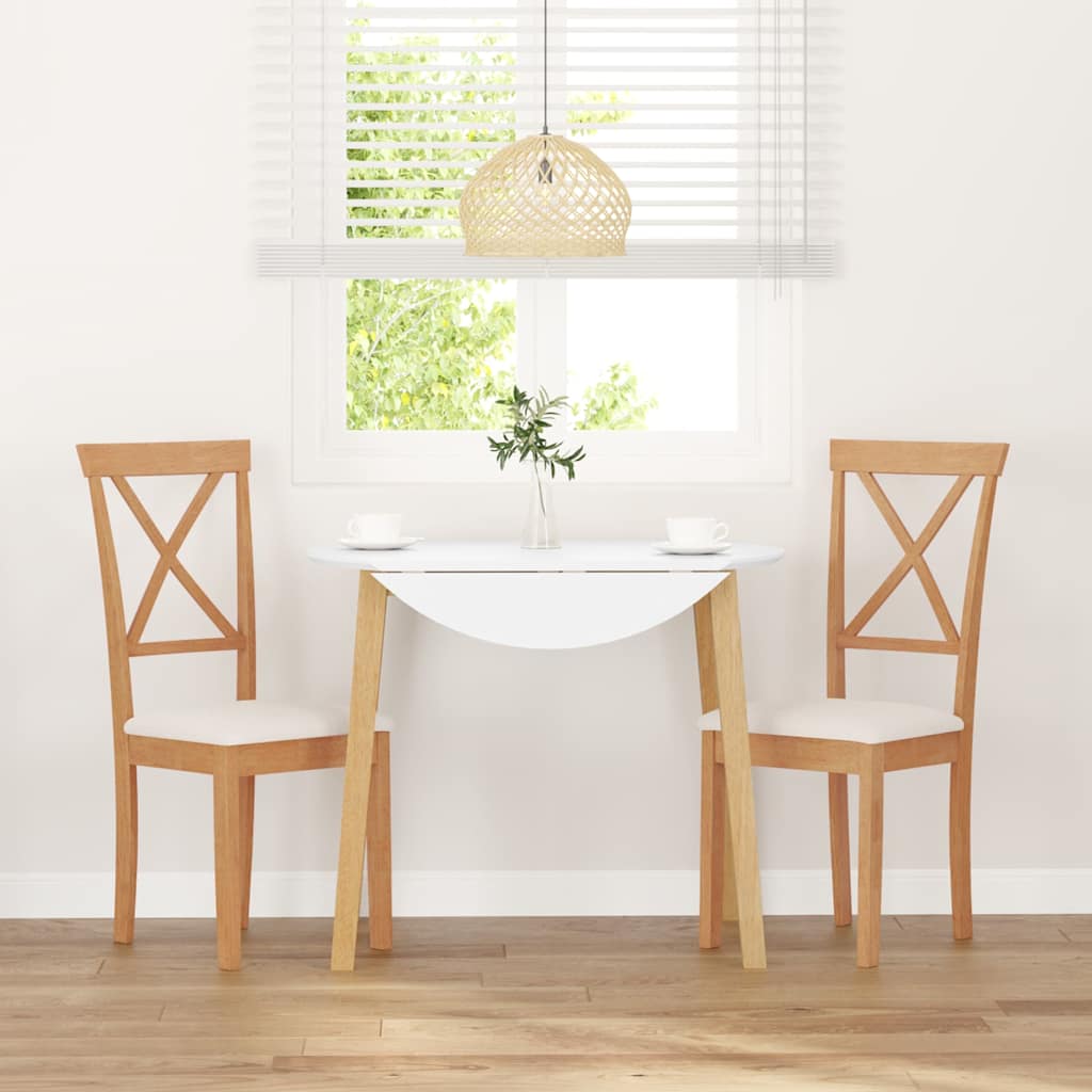 Sedie da Pranzo con Cuscini 2 pz in Legno Massello di Hevea
