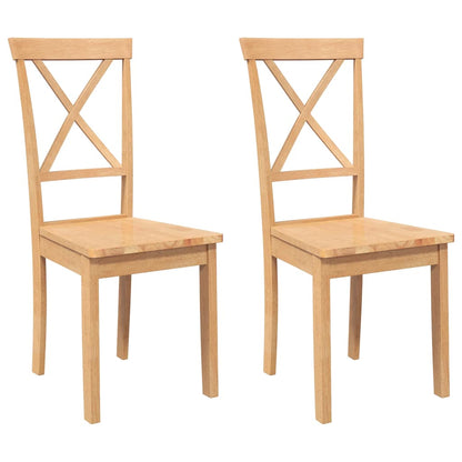Sedie da Pranzo 2 pz in Legno Massello di Hevea