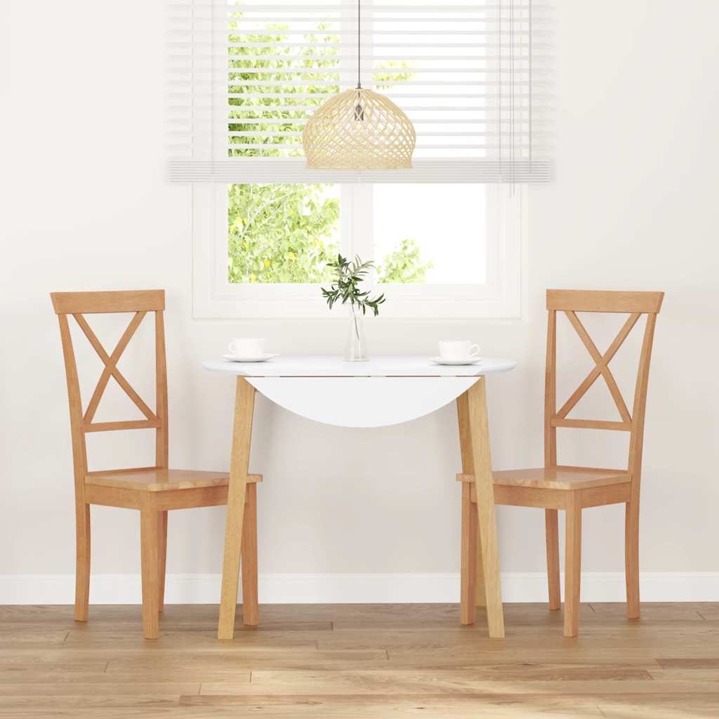 Sedie da Pranzo 2 pz in Legno Massello di Hevea