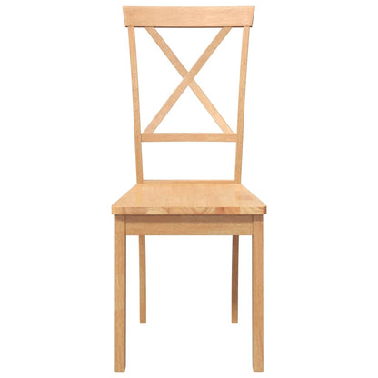 Sedie da Pranzo 2 pz in Legno Massello di Hevea