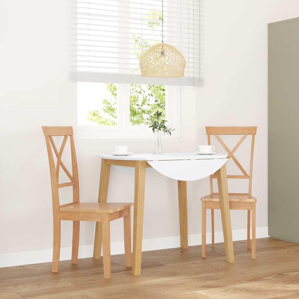 Sedie da Pranzo 2 pz in Legno Massello di Hevea