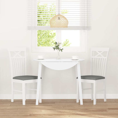 Sedie da Pranzo con Cuscini 2 pz Bianco Legno Massello di Hevea