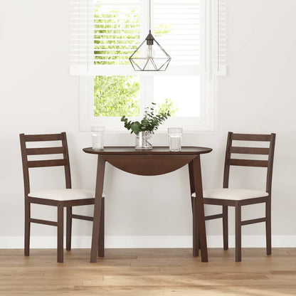 Sedie da Pranzo con Cuscini 2pz Marrone Legno Massello di Hevea