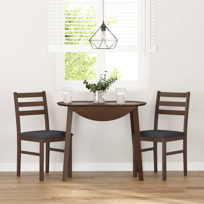 Sedie da Pranzo con Cuscini 2pz Marrone Legno Massello di Hevea