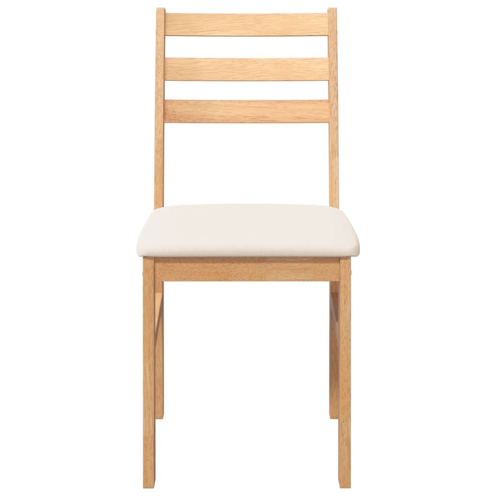 Sedie da Pranzo con Cuscini 2 pz in Legno Massello di Hevea