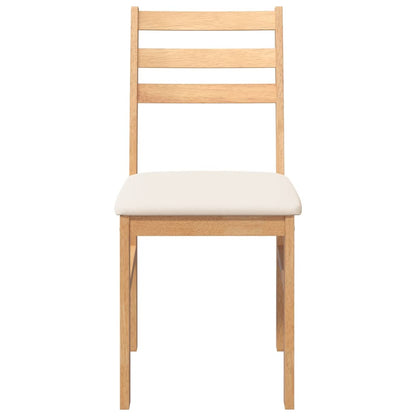 Sedie da Pranzo con Cuscini 2 pz in Legno Massello di Hevea