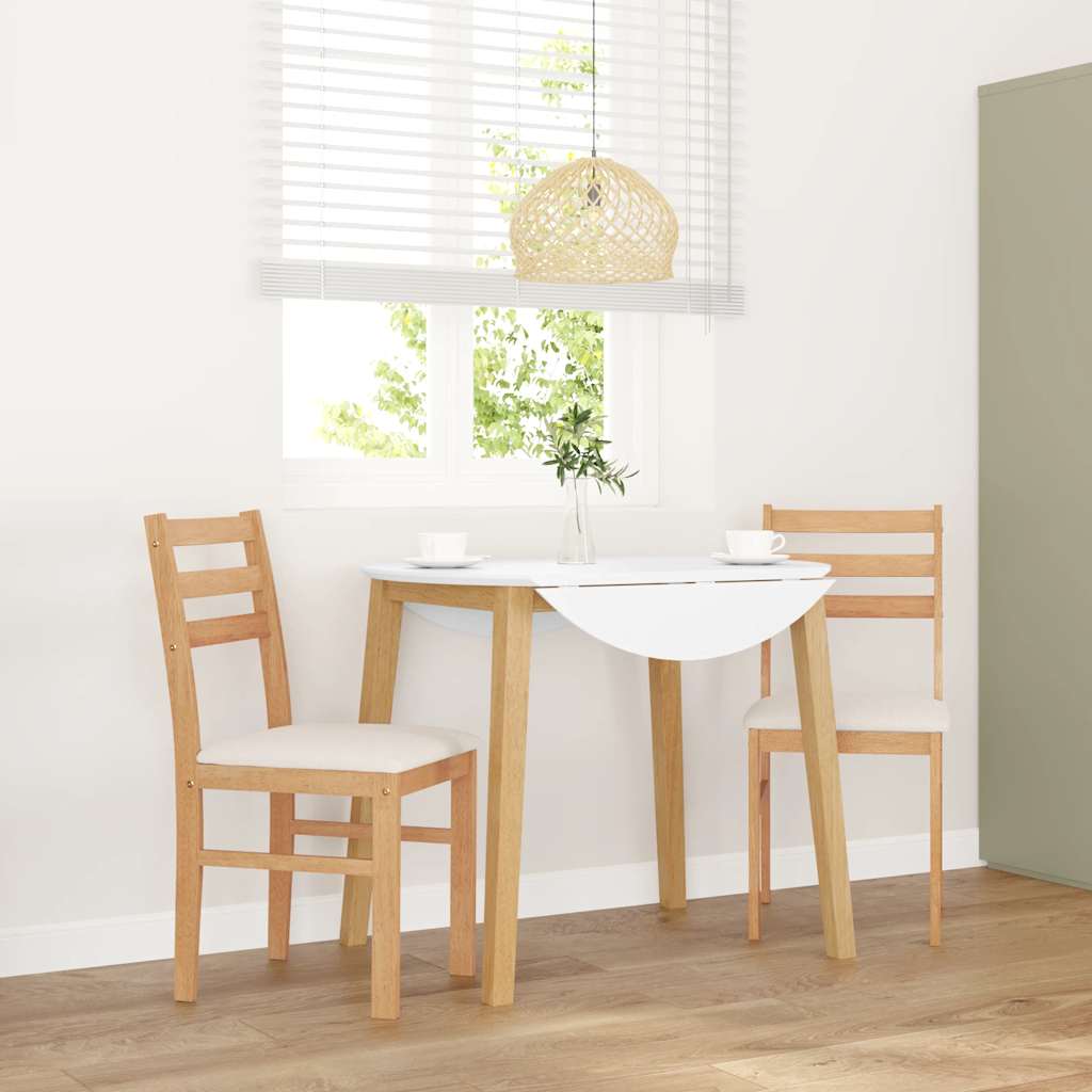 Sedie da Pranzo con Cuscini 2 pz in Legno Massello di Hevea