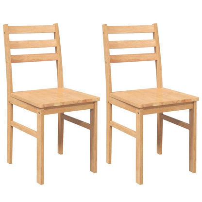 Sedie da Pranzo 2 pz in Legno Massello di Hevea