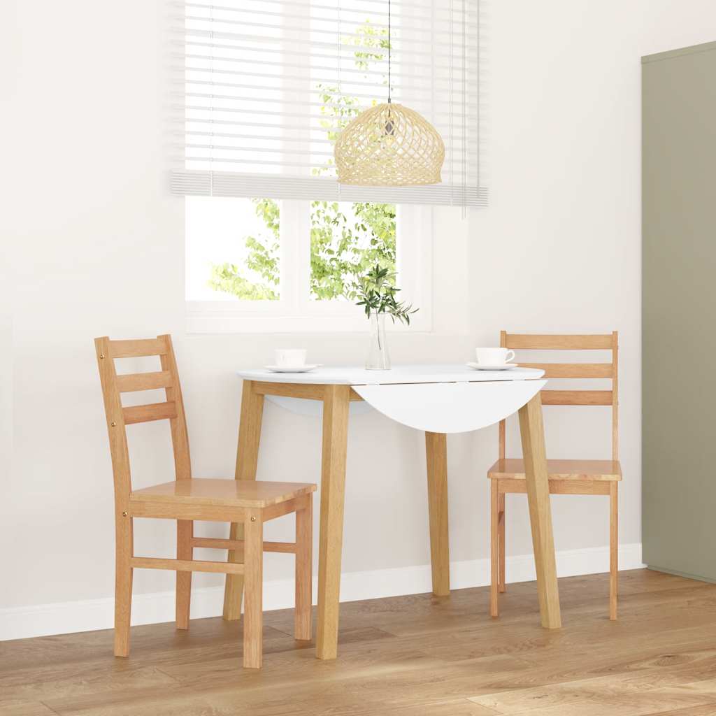Sedie da Pranzo 2 pz in Legno Massello di Hevea