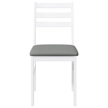 Sedie da Pranzo con Cuscini 2 pz Bianco Legno Massello di Hevea