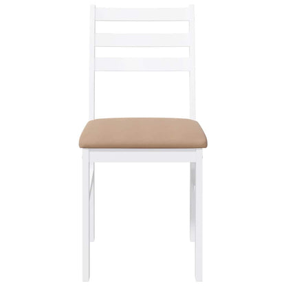 Sedie da Pranzo con Cuscini 2 pz Bianco Legno Massello di Hevea