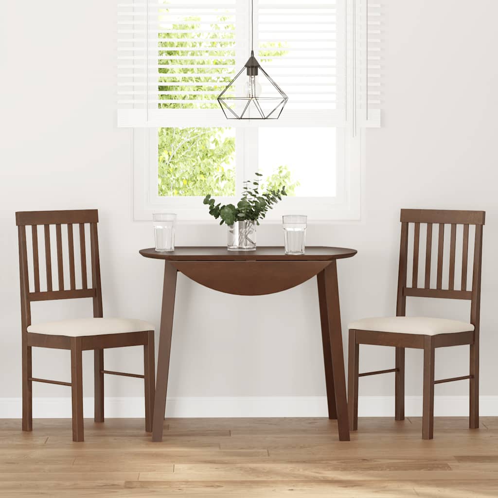 Sedie da Pranzo con Cuscini 2pz Marrone Legno Massello di Hevea