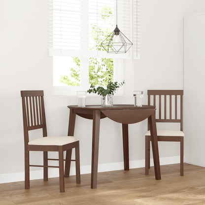Sedie da Pranzo con Cuscini 2pz Marrone Legno Massello di Hevea