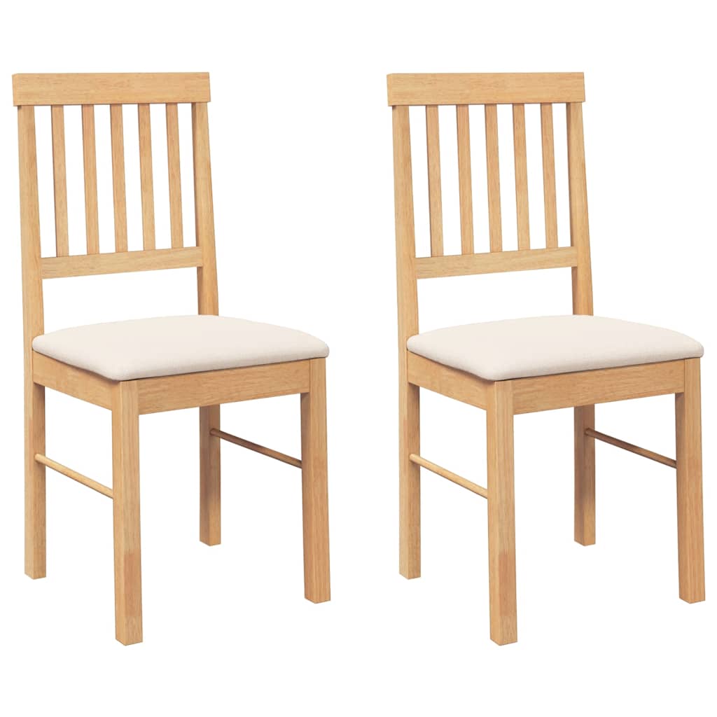 Sedie da Pranzo con Cuscini 2 pz in Legno Massello di Hevea