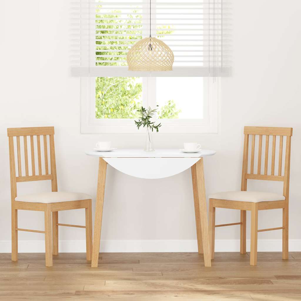 Sedie da Pranzo con Cuscini 2 pz in Legno Massello di Hevea