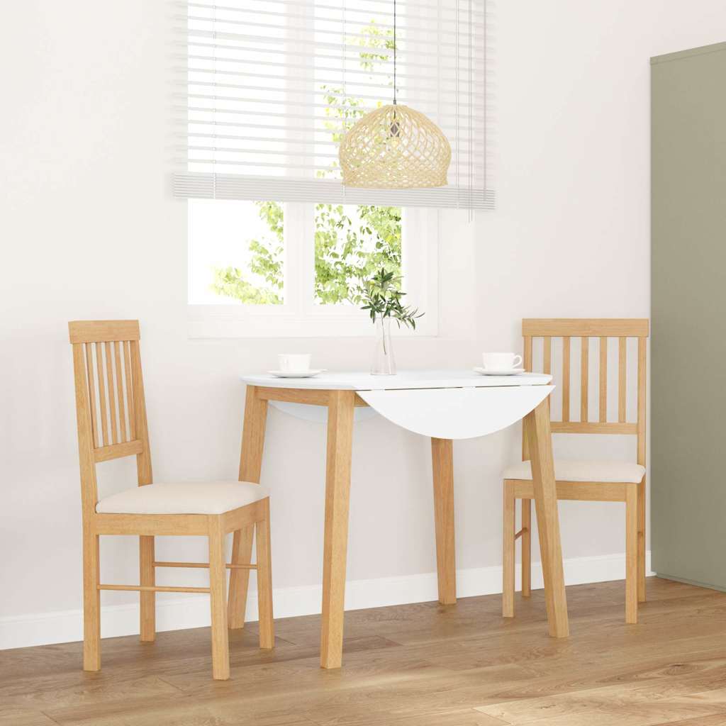 Sedie da Pranzo con Cuscini 2 pz in Legno Massello di Hevea
