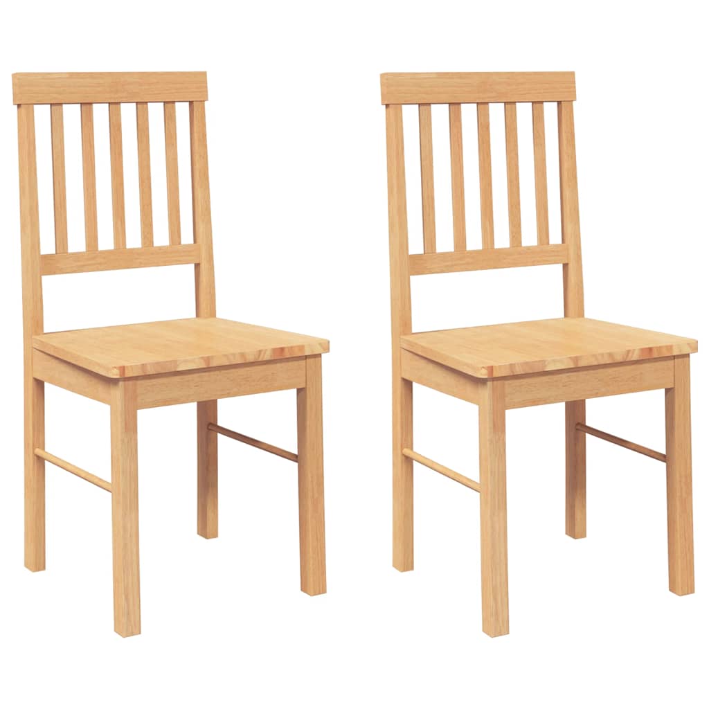 Sedie da Pranzo 2 pz in Legno Massello di Hevea