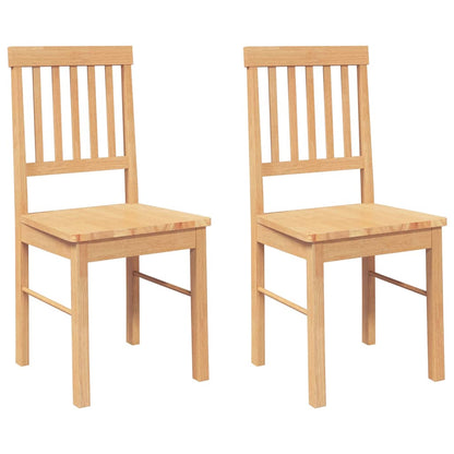 Sedie da Pranzo 2 pz in Legno Massello di Hevea