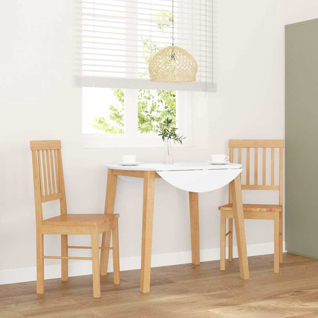 Sedie da Pranzo 2 pz in Legno Massello di Hevea