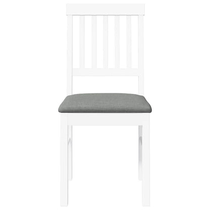 Sedie da Pranzo con Cuscini 2 pz Bianco Legno Massello di Hevea