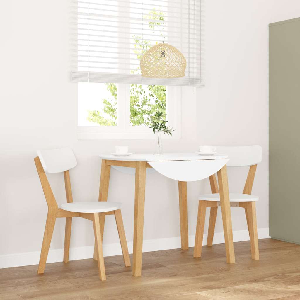 Sedie da Pranzo 2 pz in Legno Massello di Hevea