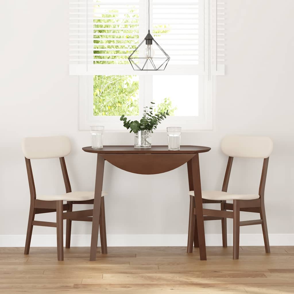Sedie da Pranzo con Cuscini 2pz Marrone Legno Massello di Hevea