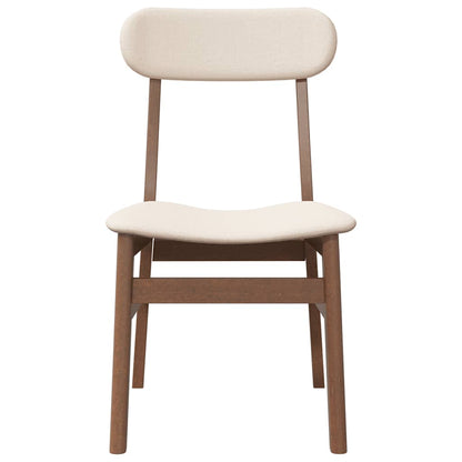 Sedie da Pranzo con Cuscini 2pz Marrone Legno Massello di Hevea