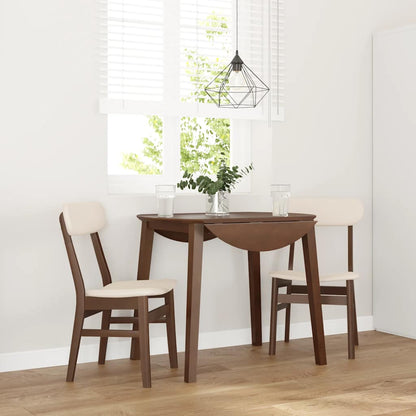 Sedie da Pranzo con Cuscini 2pz Marrone Legno Massello di Hevea